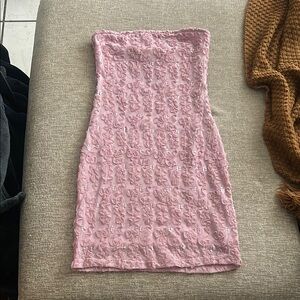 Elegant Pink Strapless Dress